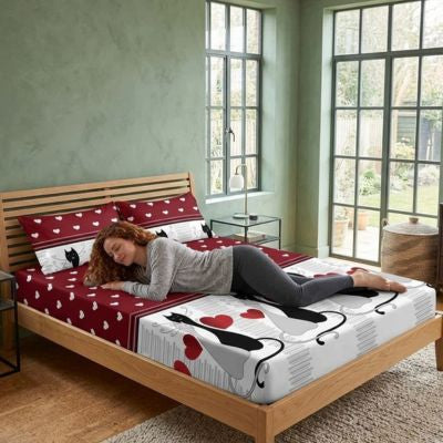 Drap housse imprimer rouge et blanc 0ff214f4